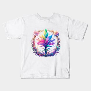 Another Flower World #5, Rainbow Snap Kids T-Shirt